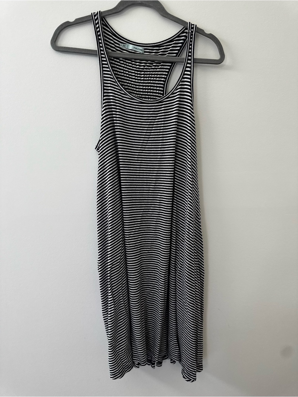 Maurices Navy Blue and White Striped Midi Tank Dress